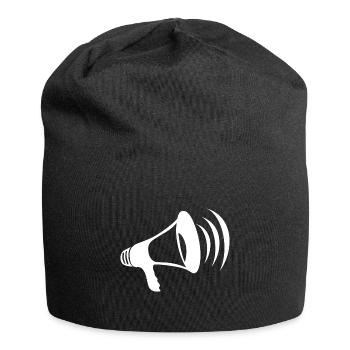 Mégaphone blanc - Bonnet en jersey - noir - Devant