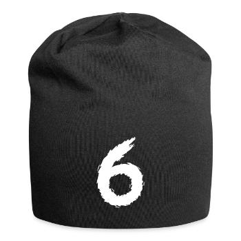 Zahl 6 - Jersey-Beanie - Schwarz - Vorne