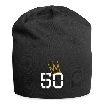 50 Krone 50. Geburtstag - Jersey-Beanie - Schwarz - Vorne