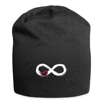 Symbole d'amour infini avec coeur - Bonnet en jersey - noir - Devant