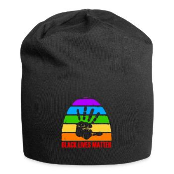 Black Lives Matter - Regenbogen - anti Rassismus - Jersey-Beanie - Schwarz - Vorne