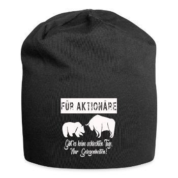 Aktien Börse WallStreet Investieren Investor - Jersey-Beanie - Schwarz - Vorne