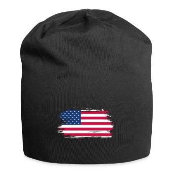 USA Flagge Geschenkidee - Jersey-Beanie - Schwarz - Vorne
