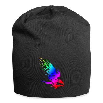 Eagle | Oiseau de proie attaque chasseur sauvage coloré - Bonnet en jersey - noir - Devant
