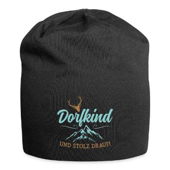 Dorfkind Berge Natur Heimat Geschenk - Jersey-Beanie - Schwarz - Vorne