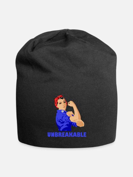 Unbreakable Strong Women Girl Power Feminism - Jersey Beanie - black