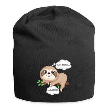 Just do it later | Sloth chilling gift idea - Jersey Beanie - black - Front