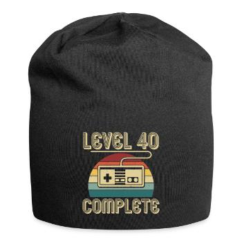 40th Birthday Level 40 Complete 40 Years Gift - Jersey Beanie - black - Front