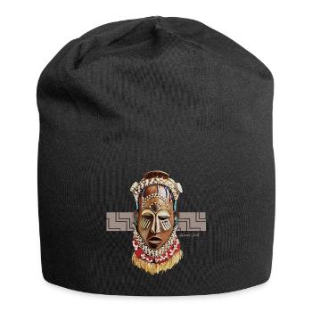 Masque africain, Bénin - Bonnet en jersey - noir - Devant