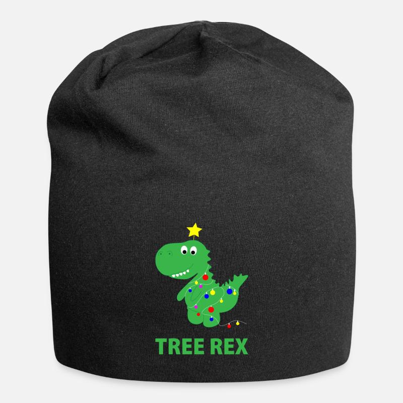 Tree rex Geschenk Spruch Dinosaurier - Jersey-Beanie - Schwarz