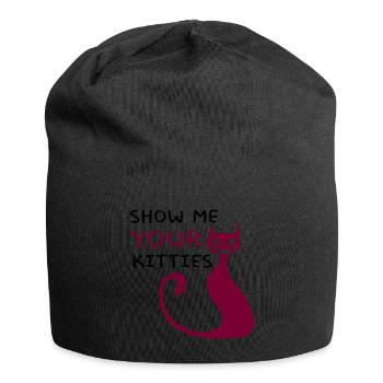 Show me your kitties Geschenk Haustiere - Jersey-Beanie - Schwarz - Vorne