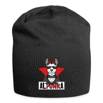 Alponka punk alpaga Lama Punk rock punk punk stern - Bonnet en jersey - noir - Devant