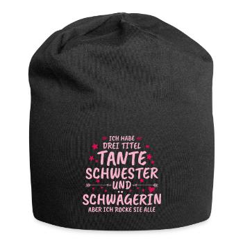 Tante schwester Geschenk Kinder Schwangerschaft - Jersey-Beanie - Schwarz - Vorne