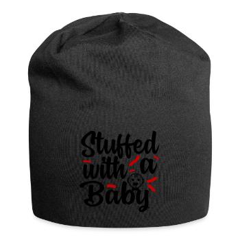 Stuffed with Baby Ausgestopft Schwanger Pregnant - Jersey Beanie - black - Front