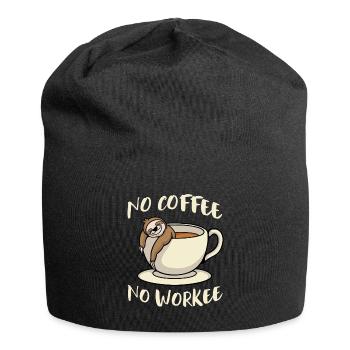 No Coffee No Workee Sloth - Jersey Beanie - black - Front