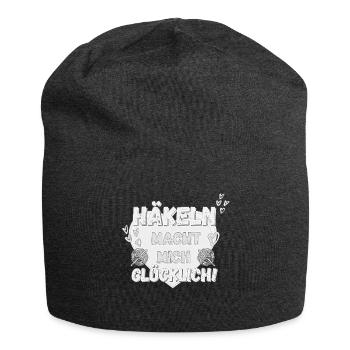 Häkeln macht mich glücklich! grau Herz stone - Jersey-Beanie - Anthrazit - Vorne