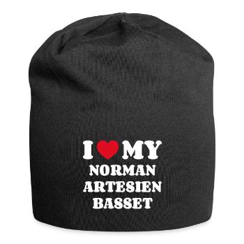 J’adore mon Norman Artesien Basset - Bonnet en jersey - noir - Devant