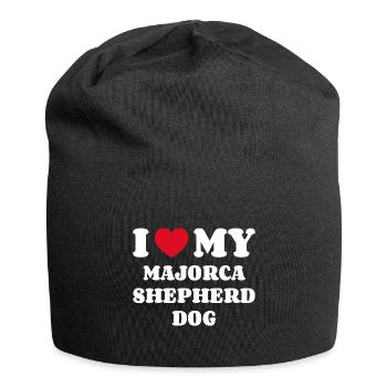 I Love My Majorca Shepherd Dog - Jersey-Beanie - Schwarz - Vorne