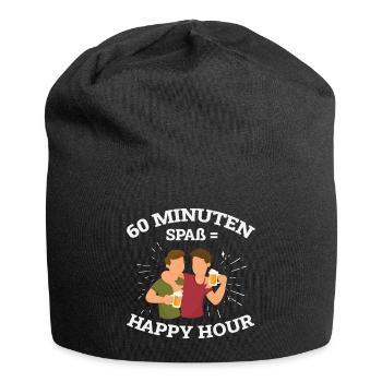 Happy Hour heißt 60 Minuten Spaß - Jersey-Beanie - Schwarz - Vorne