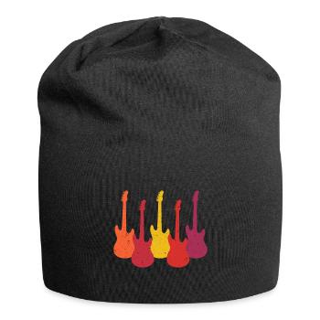 Guitares Vintage Rétro - Bonnet en jersey - noir - Devant