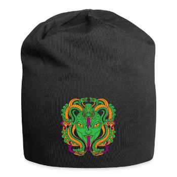 Medusa Gesicht Schlangenfrau - Jersey-Beanie - Schwarz - Vorne