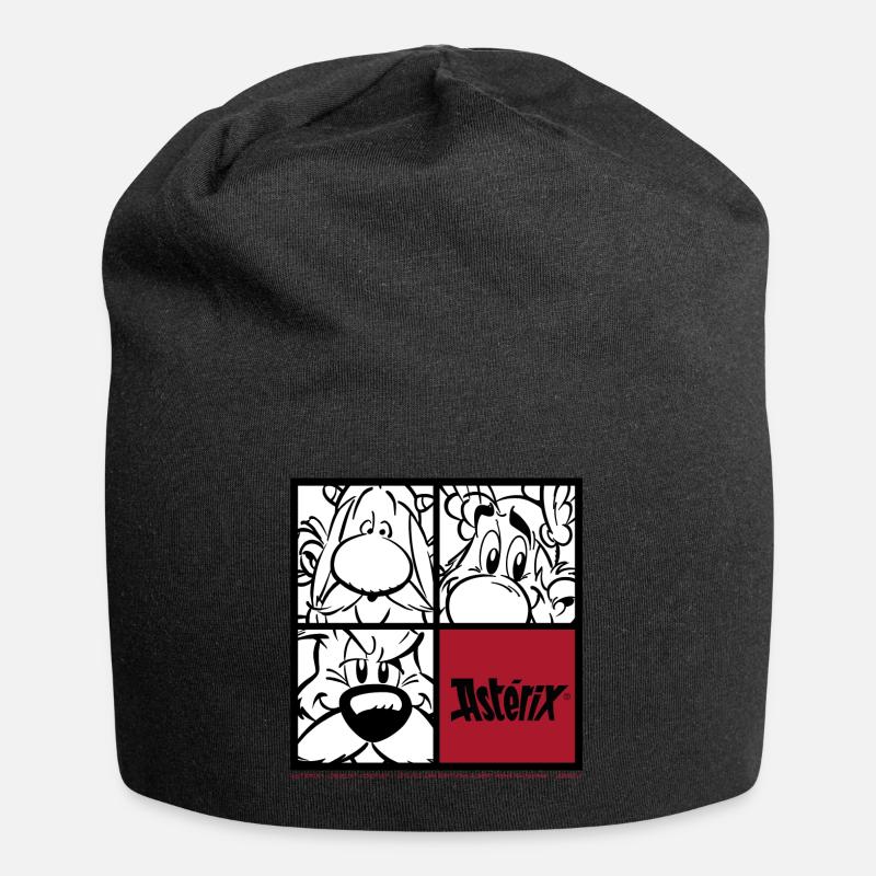 Asterix & Obelix & Idefix Porträt - Jersey-Beanie - Schwarz