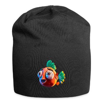 Poisson rouge choquant - Bonnet en jersey - noir - Devant