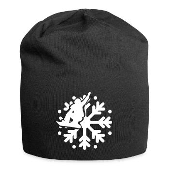 Snowflake - Snowboarding - (2) - Jersey Beanie - black - Front
