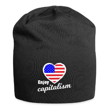 Die amerikanischen Kapitalisten - Jersey-Beanie - Schwarz - Vorne
