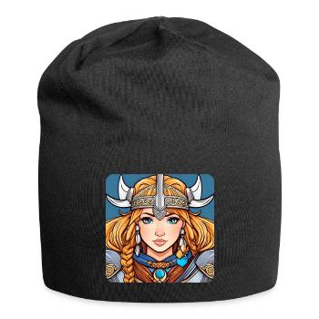 Niedliche Wikingerin Germanin Schildmaid Comic - Jersey-Beanie - Schwarz - Vorne