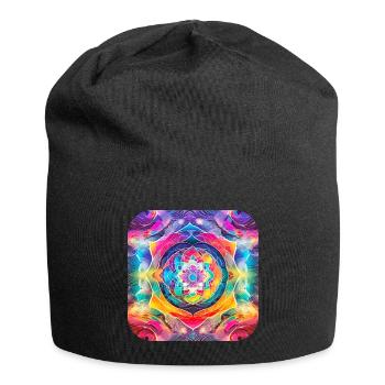 Motif psychédélique I - Bonnet en jersey - noir - Devant