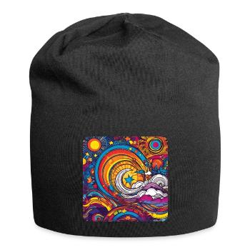 Motif psychédélique IV - Bonnet en jersey - noir - Devant