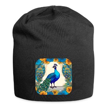 Elegant Peacock - Jersey Beanie - black - Front