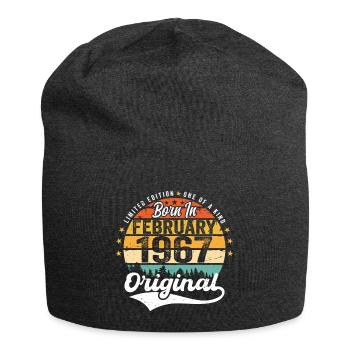 Geboren im Februar 1967 - Geburtstagsgeschenk - Jersey-Beanie - Anthrazit - Vorne