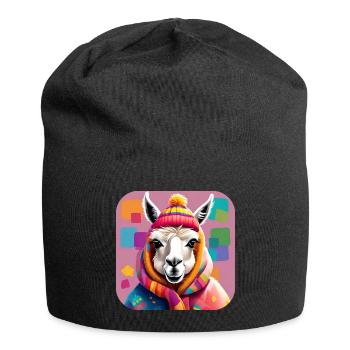 Lama d’hiver cool et confortable - Bonnet en jersey - noir - Devant