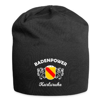 Die Heimatstadt Karlsruhe - Jersey-Beanie - Schwarz - Vorne