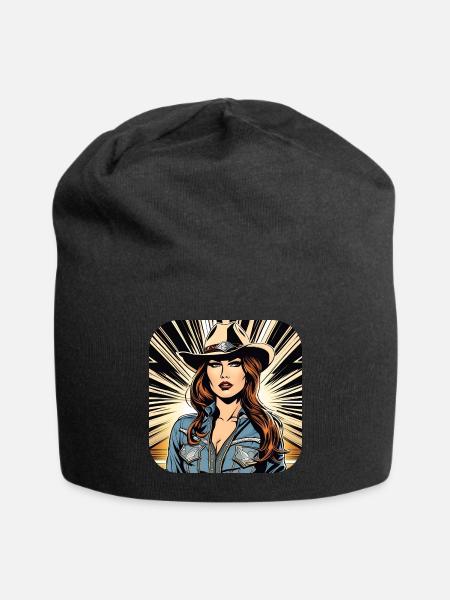 Cooles Western Girl - Jersey-Beanie - Schwarz