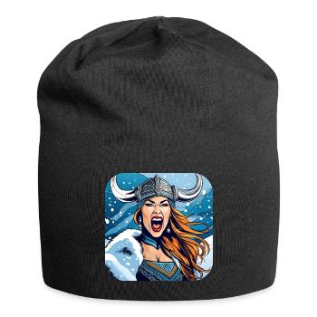 Stolze Wikingerin Germanin Schildmaid - Jersey-Beanie - Schwarz - Vorne