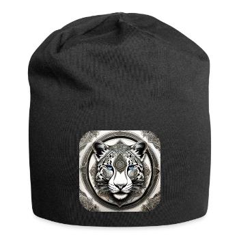 Mystical Motif Mysterious Snow Leopard - Jersey Beanie - black - Front