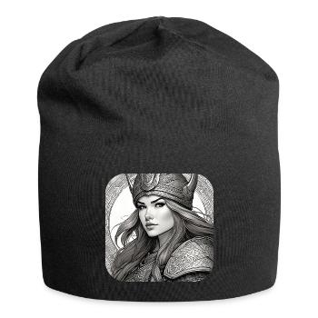 Stolze Wikingerin Germanin Schildmaid - Jersey-Beanie - Schwarz - Vorne