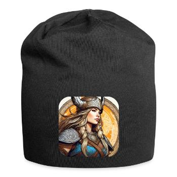 Stolze Wikingerin Germanin Schildmaid - Jersey-Beanie - Schwarz - Vorne