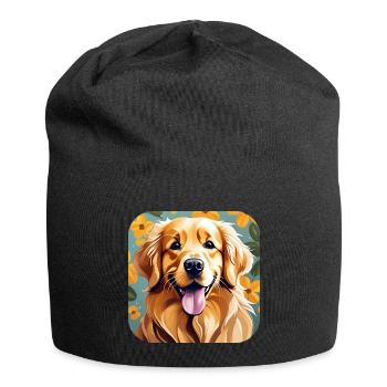 Niedlicher golden Retriever - Jersey-Beanie - Schwarz - Vorne