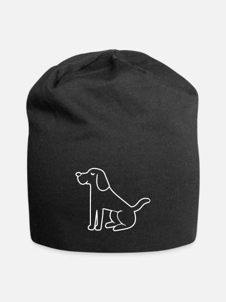 Hund - Jersey-Beanie - Schwarz