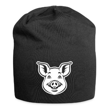 Pig Piggy - Jersey Beanie - black - Front