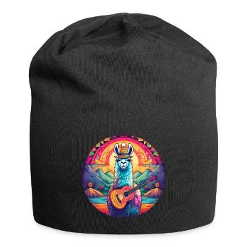 5 de Mayo Party Drinko de Mayo Lama and Guitar - Jersey Beanie - black - Front