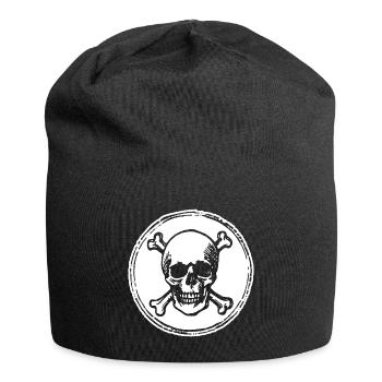 Skull and Bone Pirate - Jersey Beanie - black - Front