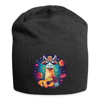 5 de Mayo Party Drinko de Mayo Lama and Guitar - Jersey Beanie - black - Front