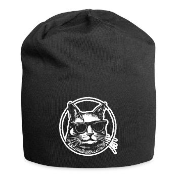 Chat Chats Chat Dame Chat Amoureux Chat Visage - Bonnet en jersey - noir - Devant
