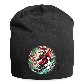 Christmas Elf Skiing - Jersey Beanie - black - Front