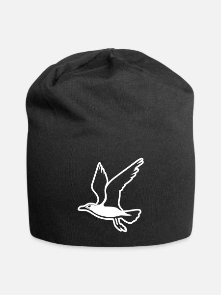 Möwe - Jersey-Beanie - Schwarz